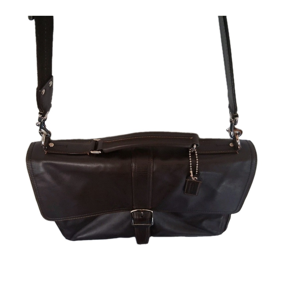 Vtg Coach F70096 Thompson Brown Leather Messenger Briefcase Laptop Bag Restored - Picture 6 of 16